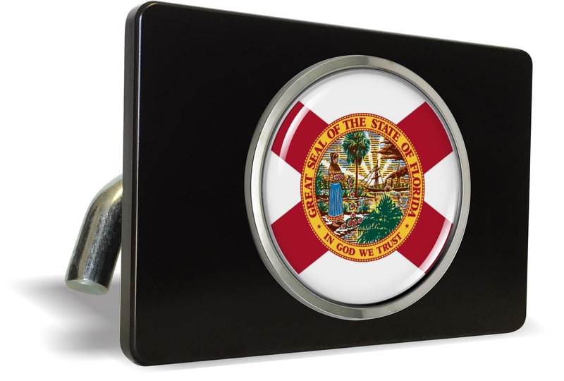 Florida State Flag - Tow Hitch Cover with Chrome Emblem